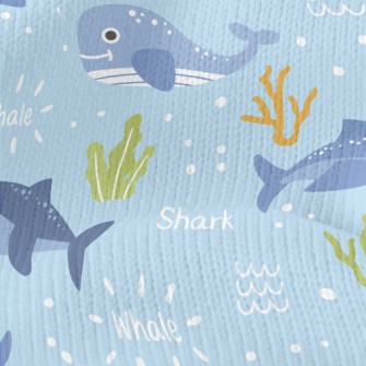 Cartoon Whale And Shark Stretch Jersey