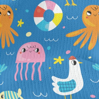Summer Seagulls And Ocean Stretch Jersey