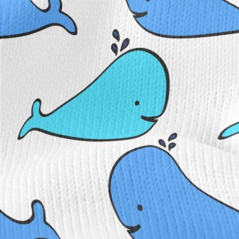 Hand Drawn Spouting Whale Stretch Jersey