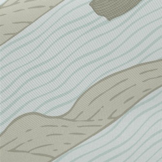 Hand Drawn Sailboat And Island Midweight Cotton Poplin