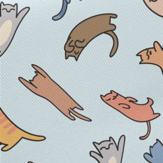 Doodle Colored Cat Midweight Cotton Poplin