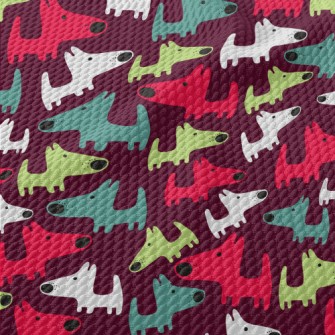 Color Block Cartoon Puppy Birdseye Piqué