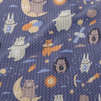 Animals Floating In Space Birdseye Piqué