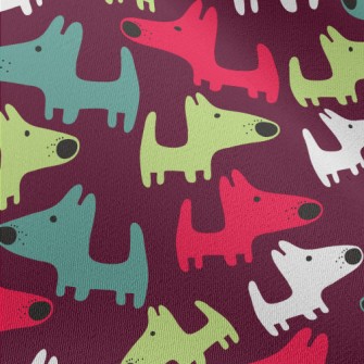 Color Block Cartoon Puppy Chiffon