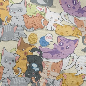 Cute Playing Cats Chiffon