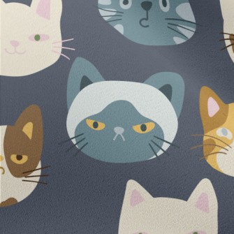 Cute Cats With Different Expre Chiffon