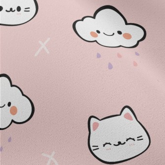 Cute Clouds And Cats Chiffon