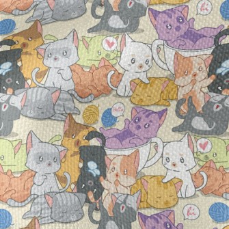 Cute Playing Cats Waterproof Canvas