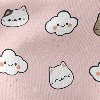 Cute Clouds And Cats Waterproof Canvas