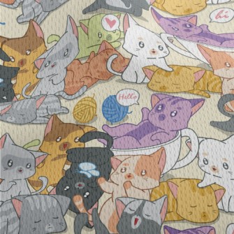 Cute Playing Cats Athletic Mesh Flat Back