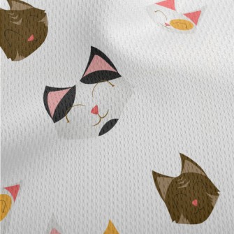 Smiling Happy Cat Head Athletic Mesh Flat Back