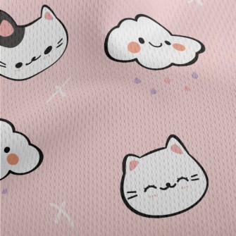 Cute Clouds And Cats Athletic Mesh Flat Back
