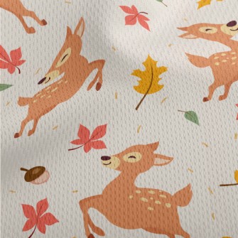 Happy Jumping Forest Deer Athletic Mesh Flat Back