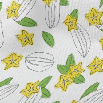Hand Drawn Carambola Fruit Sli Terry
