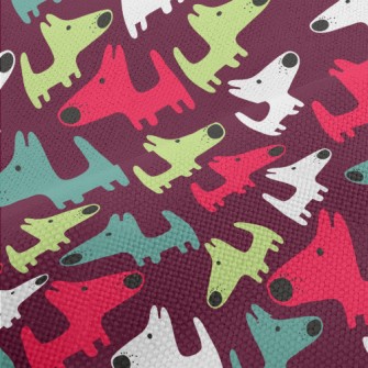Color Block Cartoon Puppy Performance Linen