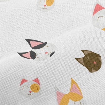 Smiling Happy Cat Head Performance Linen