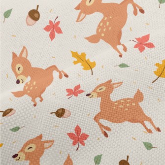 Happy Jumping Forest Deer Performance Linen