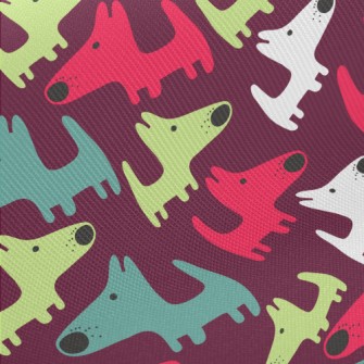 Color Block Cartoon Puppy Twill