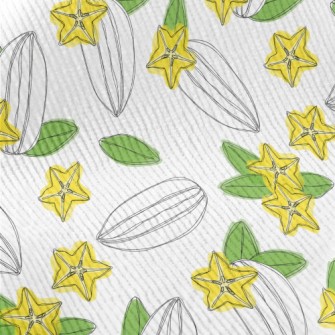 Hand Drawn Carambola Fruit Sli Standard Corduroy