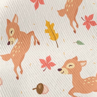 Happy Jumping Forest Deer Standard Corduroy