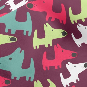 Color Block Cartoon Puppy Micro Fleece