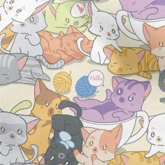 Cute Playing Cats Micro Fleece