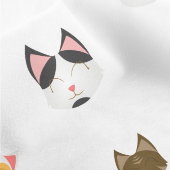 Smiling Happy Cat Head Micro Fleece