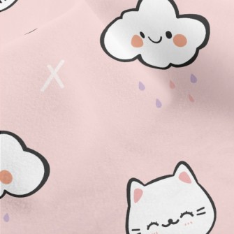 Cute Clouds And Cats Micro Fleece