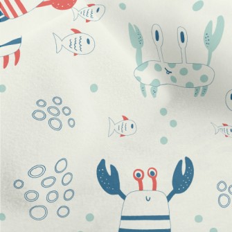 Children's Simple Crab Fis Micro Fleece