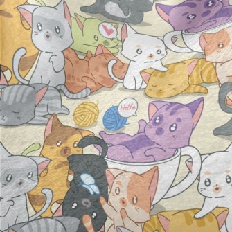 Cute Playing Cats Minky