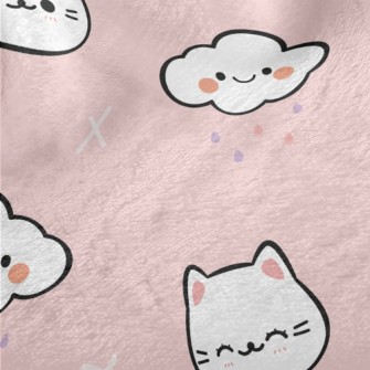Cute Clouds And Cats Minky