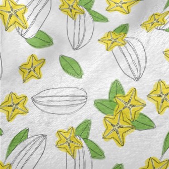 Hand Drawn Carambola Fruit Sli Minky