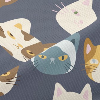 Cute Cats With Different Expre Piqué