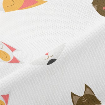 Smiling Happy Cat Head Piqué