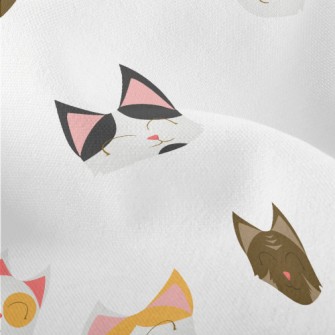 Smiling Happy Cat Head Lightweight Performance Linen