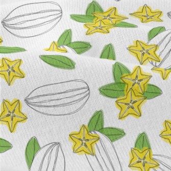 Hand Drawn Carambola Fruit Sli Modern Jersey