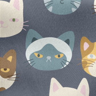 Cute Cats With Different Expre Jersey Backed Fleece