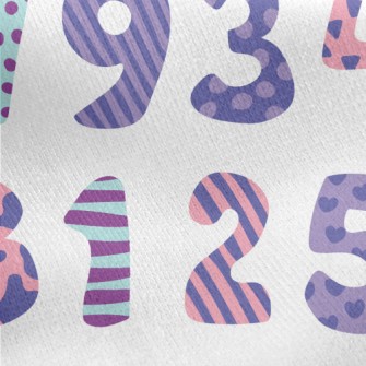 Various Designs Of Numbers Jersey Backed Fleece