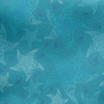 Detailed Pattern Of Starfish A Jersey Backed Fleece