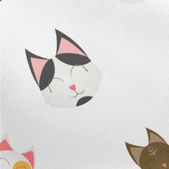 Smiling Happy Cat Head Pongee