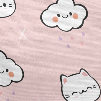 Cute Clouds And Cats Pongee