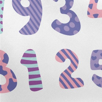 Various Designs Of Numbers Pongee