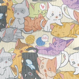 Cute Playing Cats Stretch Jersey