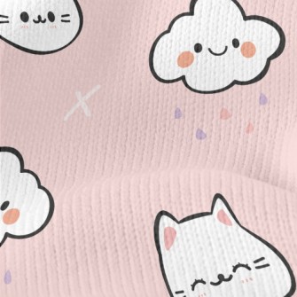 Cute Clouds And Cats Stretch Jersey