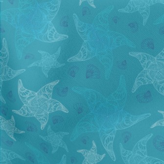 Detailed Pattern Of Starfish A Lightweight Cotton Poplin