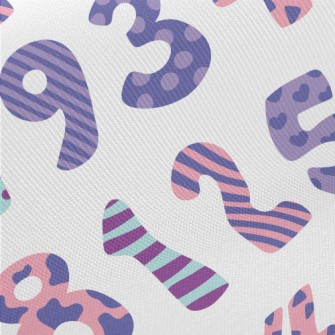 Various Designs Of Numbers Midweight Cotton Poplin