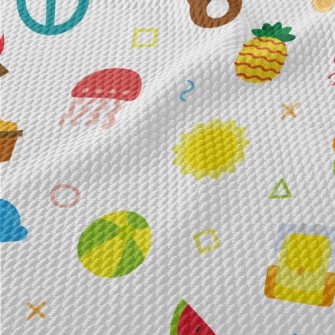 Happy Summer Pattern Birdseye Piqué