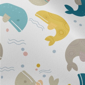 Color Block Unique Style Whale Chiffon