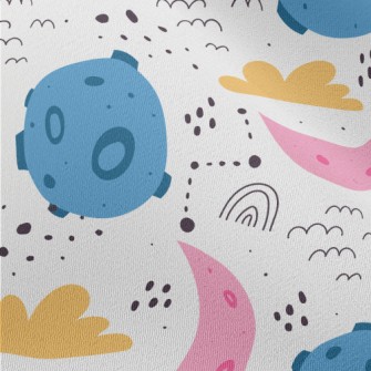 Colorful Cartoon Planets Chiffon