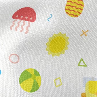 Happy Summer Pattern Waterproof Canvas